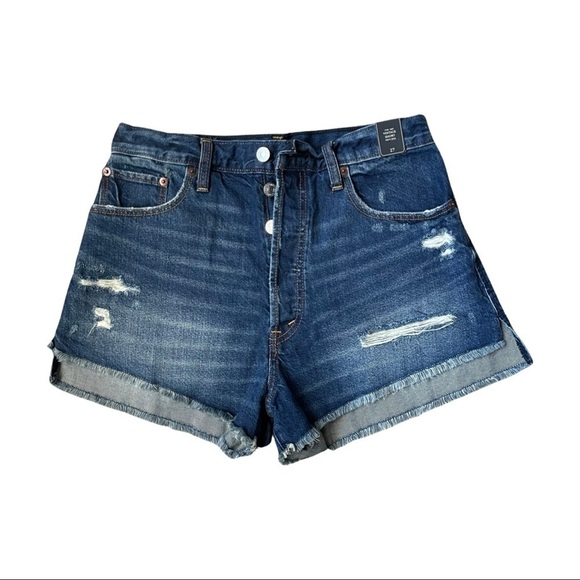 Abercrombie and Fitch Denim High-Rise Shorts - Picture 1 of 15